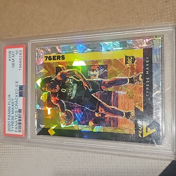 2020 Panini Flux Tyrese Maxey Fanatics Cracked Ice PSA 10 gem mint rookie - Picture 1 of 3